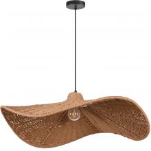 Dainolite SMA-401P-MB - 1LT Pendant, w/ Wavy Wicker Shade