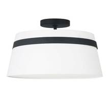 Dainolite SYM-153SF-MB-WH - 3LT Semi-Flush Mount, MB w/ WH Shade