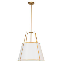 Dainolite TRA-331P-GLD-WH - 3LT Trapezoid Pendant, GLD with WH Shade