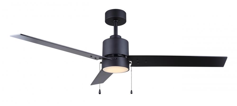 Jace 52 in. Indoor Matte Black Standard Ceiling Fan with Soft White Integrated LED