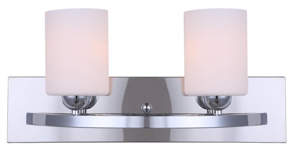 Hampton 2 Light Vanity, Chrome Finish