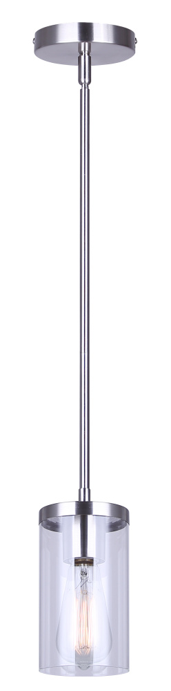 Britton 1-Light Rod Pendant, Brushed Nickel Finish