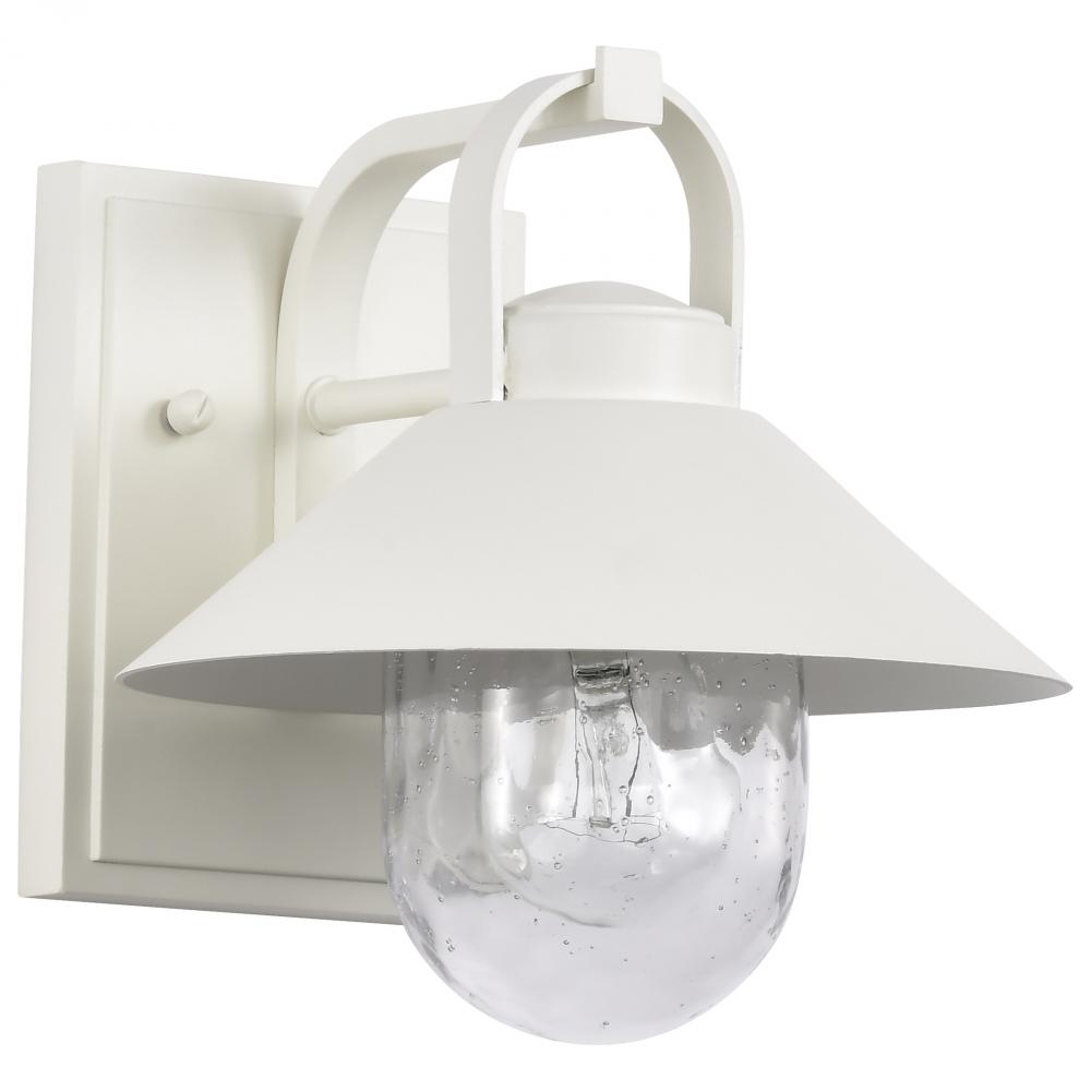 Ridge; Small Outdoor Lantern; White Finish; Clear Seeded Glass