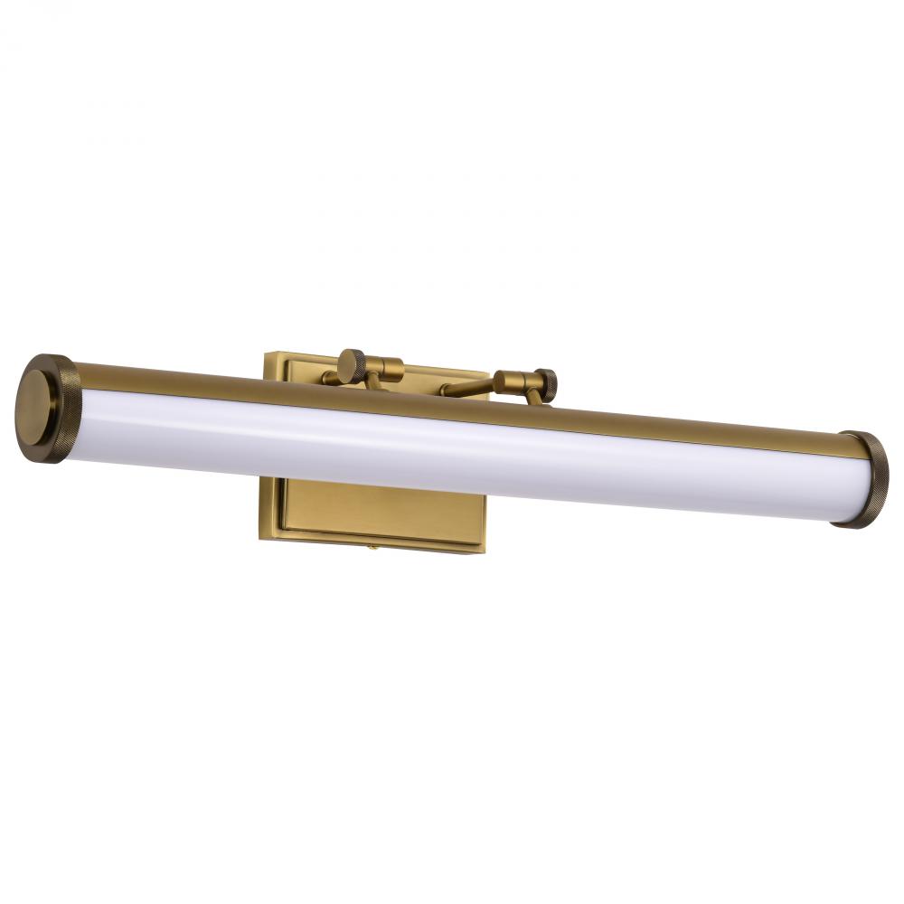 Cora; 24 Inch LED Vanity; 3 CCT Selectable; Vintage Brass Finish; Acrylic Lens