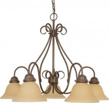 NUVO 60/1024 - Castillo - 5 Light Chandelier with Champagne Linen Washed Glass - Sonoma Bronze Finish