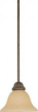 NUVO 60/1029 - Castillo - 1 Light Mini Pendant with Champagne Linen Washed Glass - Sonoma Bronze Finish