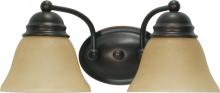 NUVO 60/1271 - Empire - 2 Light 15" Vanity with Champagne Linen Washed Glass - Mahogany Bronze Finish