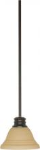 NUVO 60/1277 - Empire - 1 Light 7" Mini Pendant with Champagne Linen Washed Glass - Mahogany Bronze Finish
