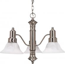 NUVO 60/190 - Gotham - 3 Light Chandelier with Alabaster Glass - Brushed Nickel Finish