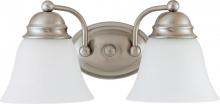 NUVO 60/3265 - Empire - 2 Light 15" Vanity with Frosted White Glass - Brushed Nickel Finish