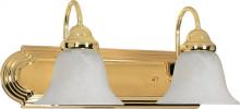 NUVO 60/328 - Ballerina - 2 Light 18" Vanity with Alabaster Glass - Polished Brass Finish
