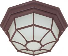 NUVO 60/3451 - 1 Light - 12" - Ceiling Spider Cage Fixture - Die Cast; Glass Lens; Color retail packaging