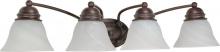 NUVO 60/347 - Empire - 4 Light 29" Vanity with Alabaster Glass - Old Bronze Finish