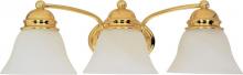 NUVO 60/350 - Empire - 3 Light 21" Vanity with Alabaster Glass - Polished Brass Finish