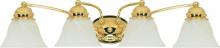 NUVO 60/351 - Empire - 4 Light 29" Vanity with Alabaster Glass - Polished Brass Finish