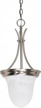 NUVO 60/394 - 1 Light - 10" Pendant with Alabaster Glass - Brushed Nickel Finish