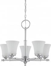 NUVO 60/4265 - Teller - 5 Light Chandelier with Frosted Etched Glass - Polished Chrome Finish