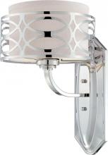 NUVO 60/4621 - Harlow - 1 Light Vanity with Slate Gray Fabric Shade - Polished Nickel Finish