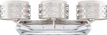 NUVO 60/4623 - Harlow - 3 Light Vanity with Slate Gray Fabric Shades - Polished Nickel Finish