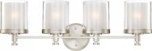 NUVO 60/4644 - Decker - 4 Light Vanity with Clear & Frosted Glass - Brushed Nickel Finish