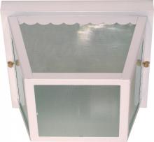 NUVO 60/470 - 2 Light - 10" Carport Flush with Textured Frosted Glass - White Finish