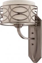 NUVO 60/4721 - Harlow - 1 Light Vanity with Khaki Fabric Shade - Hazel Bronze Finish