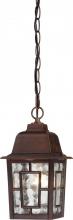 NUVO 60/4932 - Banyan - 1 Light 11" Hanging Lantern with Clear Water Glass - Rustic Bronze Finish