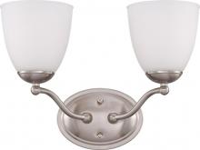 NUVO 60/5032 - Patton - 2 Light Vanity with Frosted Glass - Brushed Nickel Finish