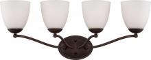 NUVO 60/5134 - Patton - 4 Light Vanity with Frosted Glass - Prairie Bronze Finish