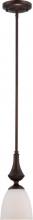 NUVO 60/5137 - Patton - 1 Light Mini Pendant with Frosted Glass - Prairie Bronze Finish