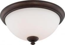 NUVO 60/5141 - Patton - 3 Light Flush with Frosted Glass - Prairie Bronze Finish