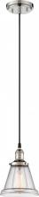 NUVO 60/5402 - Vintage - 1 Light Pendant with Clear Glass - Polished Nickel Finish