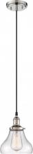 NUVO 60/5403 - Vintage - 1 Light Pendant with Clear Glass - Polished Nickel Finish