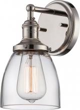 NUVO 60/5414 - Vintage - 1 Light Sconce with Clear Glass - Polished Nickel Finish