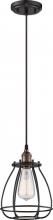 NUVO 60/5501 - Vintage - 1 Light Caged Pendant - Rustic Bronze Finish