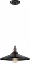 NUVO 60/5509 - Vintage - 1 Light Pendant with Metal Shade - Rustic Bronze Finish