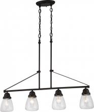 NUVO 60/5548 - Laurel - 4 Light Island Pendant with Clear Seeded Glass - Sudbury Bronze Finish