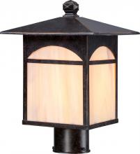NUVO 60/5655 - Canyon - 1 Light - Post Lantern with Honey Stained Glass - Umber Bronze Finish Finish