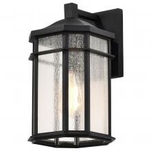 NUVO 60/5760 - Raiden Collection Outdoor 14 inch Wall Light; Matte Black Finish with Clear Seedy Glass