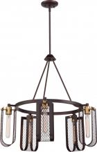 NUVO 60/5786 - Bandit - 5 Light Hanging Fixture; Russet Bronze with Vintage Brass Accents Finish