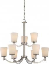 NUVO 60/5829 - Laguna - 9 Light 2-Tier Hanging with White Glass - Brushed Nickel Finish