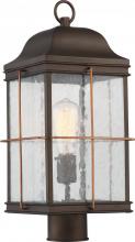 NUVO 60/5835 - Howell - 1 Light Post Lantern with Clear Seeded Glass - Bronze Finish with Copper accents