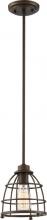 NUVO 60/5847 - Maxx - 1 Light Small Caged Pendant with - Mahogany Bronze Finish