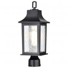 NUVO 60/5957 - Stillwell Collection Outdoor 17 inch Post Light Pole Lantern; Matte Black with Clear Water Glass