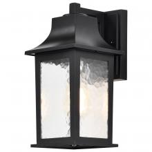 NUVO 60/5959 - Stillwell Collection Outdoor 13 inch Wall Light; Matte Black Finish with Clear Water Glass