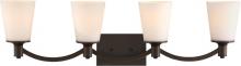 NUVO 60/5974 - Laguna - 4 Light Vanity with White Glass - Forest Bronze Finish