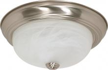 NUVO 60/6001 - 2 Light - 13" - Flush Mount - Alabaster Glass; Color retail packaging