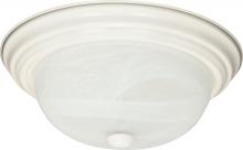 NUVO 60/6004 - 2 Light - 11" - Flush Mount - Alabaster Glass; Color retail packaging