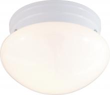 NUVO 60/6026 - 1 Light - 8" - Flush Mount - Small White Mushroom; Color retail packaging