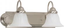 NUVO 60/6074 - Ballerina - 2 Light - 18" - Vanity - with Alabaster Glass Bell Shades; Color retail packaging